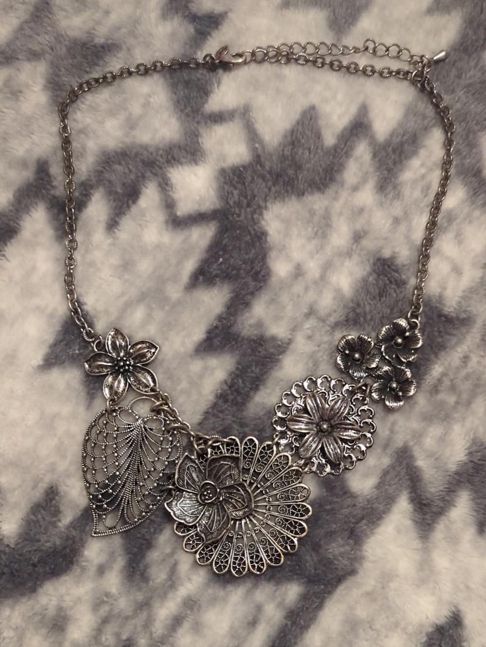 Premier Floral Silver-Tone Statement Necklace - Women Jewelry